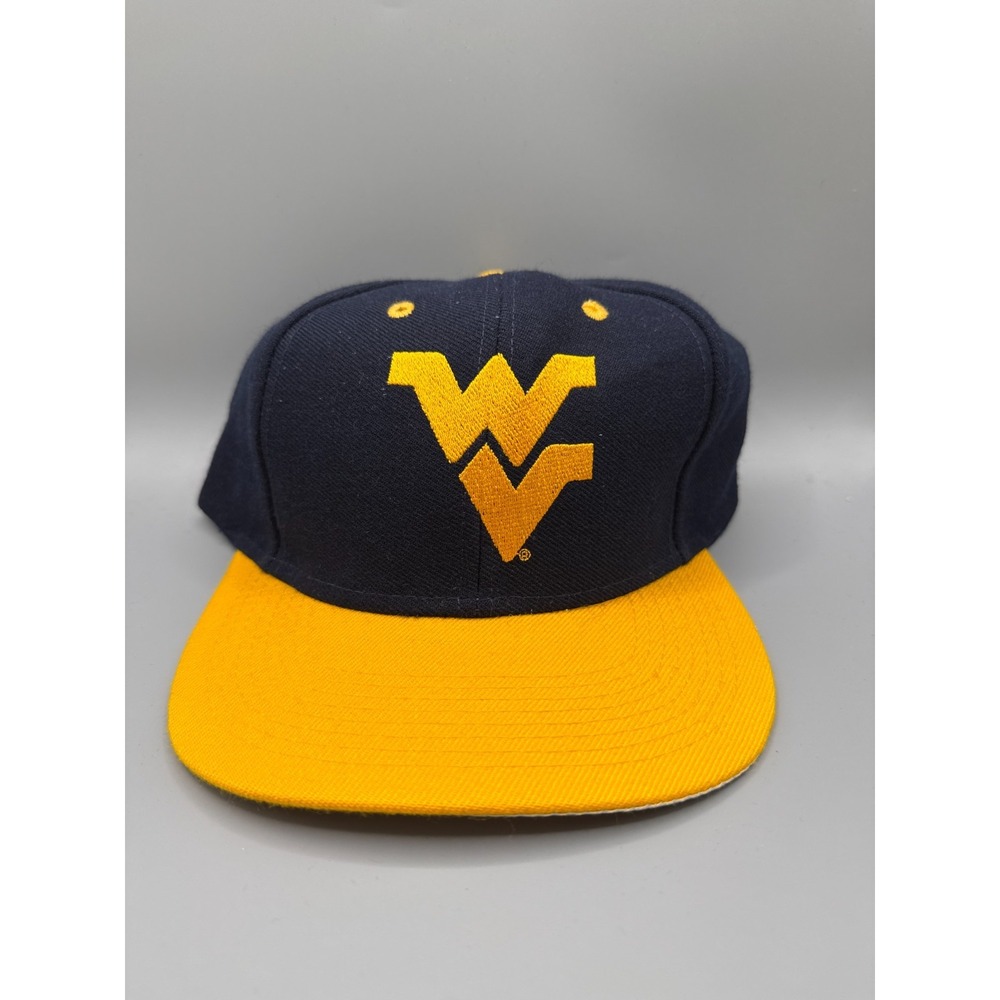 Vintage West Virginia Mountaineers WVU Snapback Hat Navy Gold Logo 7 NWT